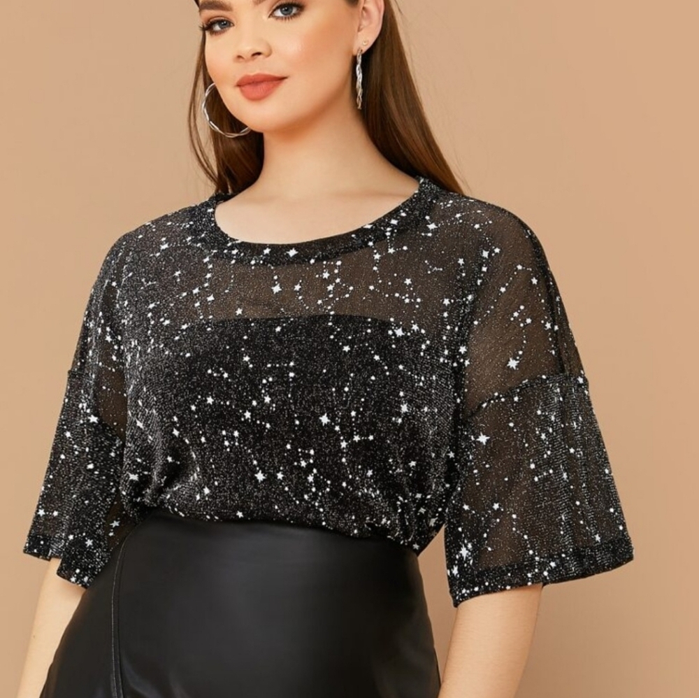Black and White Starry Top